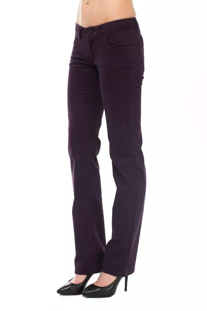 Ungaro Fever Purple Cotton Women Pants