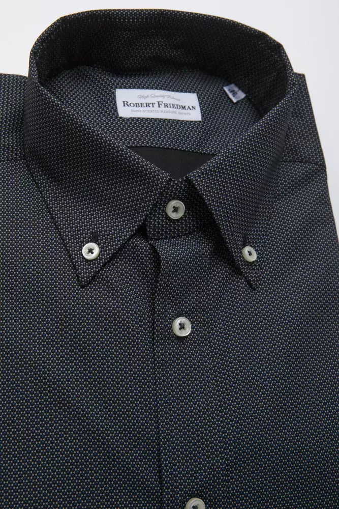 Robert Friedman Black Cotton Men's Shirt