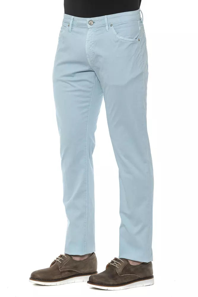 PT Torino Light Blue Cotton Mens Trouser