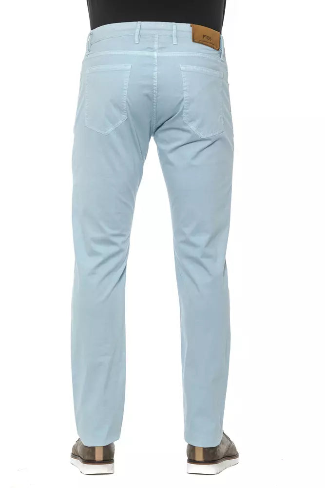 PT Torino Light Blue Cotton Men Trouser