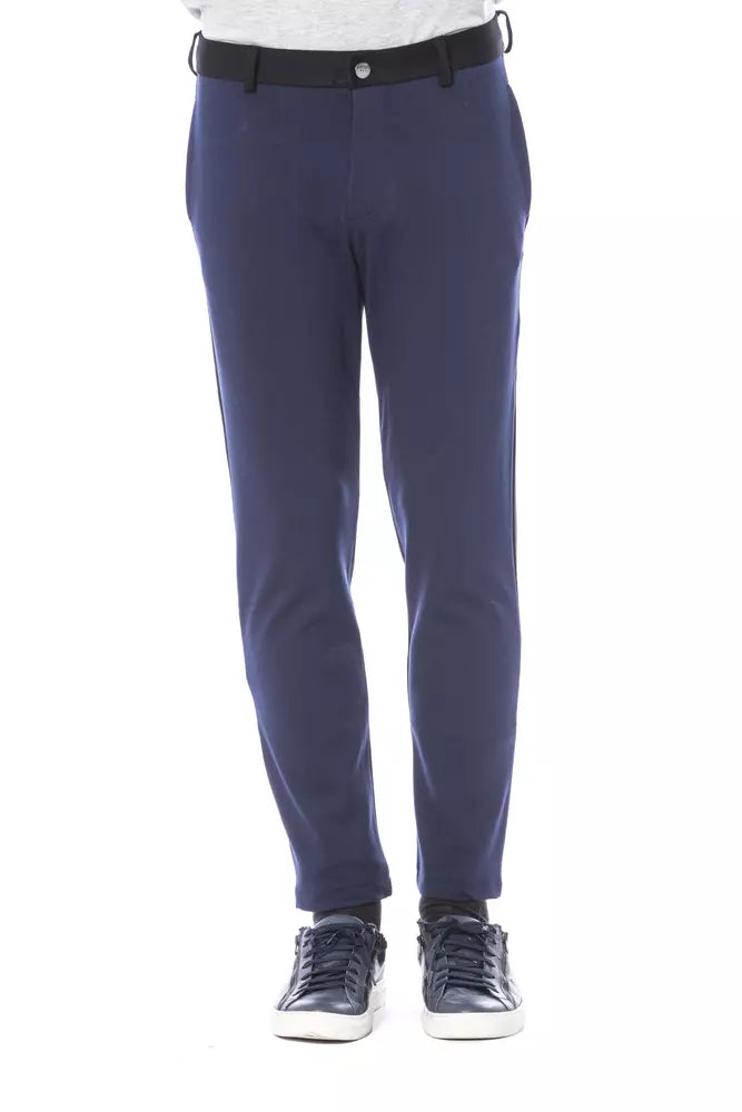 Verri Blue Viscose Men Pant