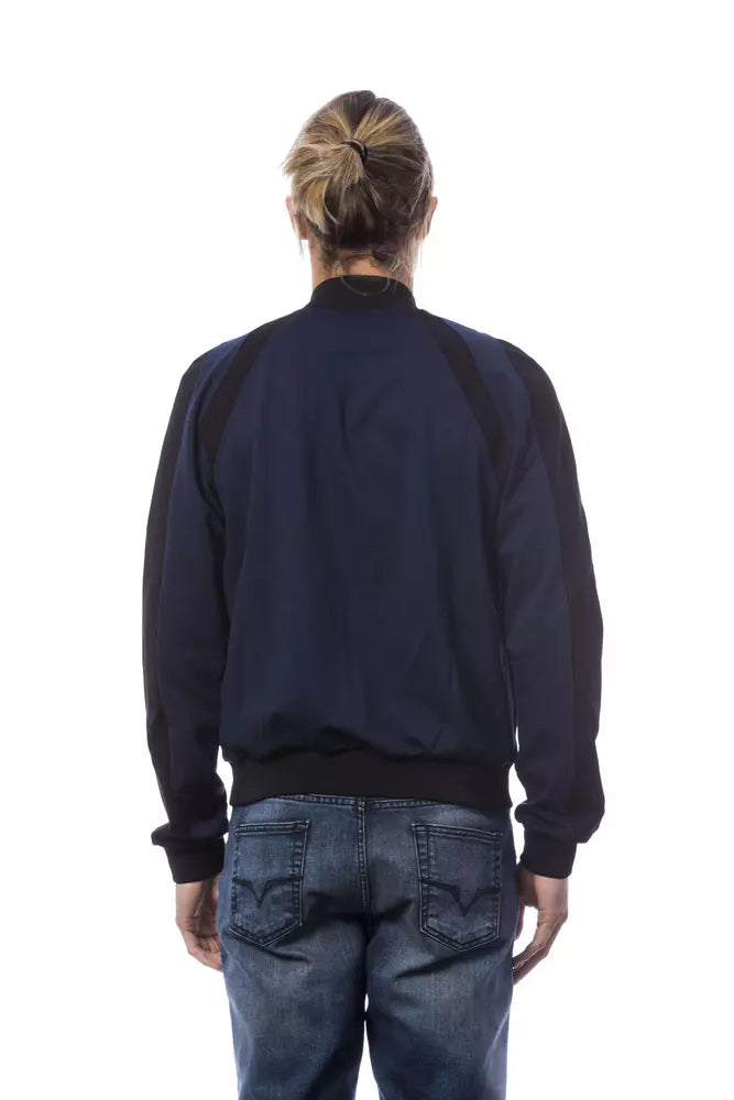 Verri Blue Viscose Men Bomber Jacket