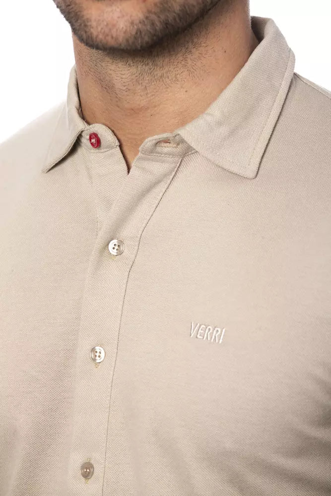 Verri Beige Cotton Men Shirt