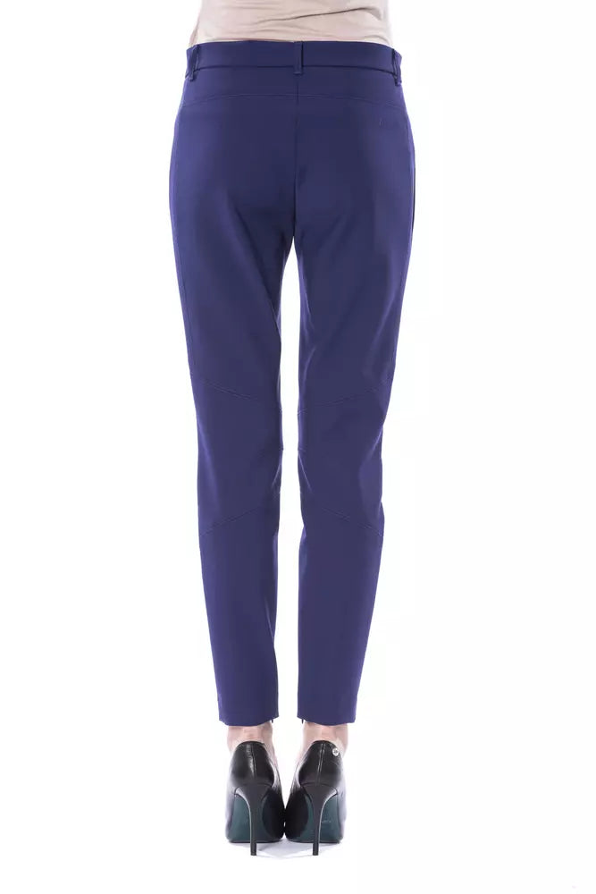 BYBLOS Blue Polyester Women's Slim Pant