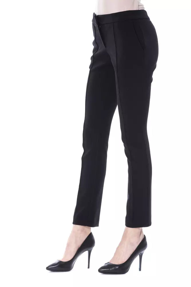 BYBLOS Elegant Black Skinny Pants with Unique Detail