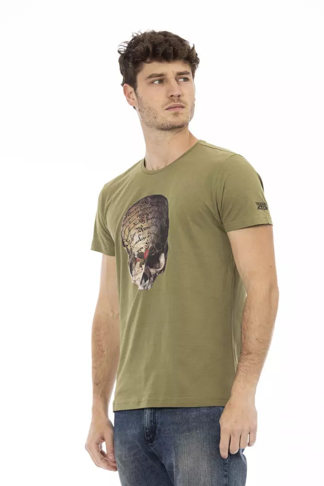 Trussardi Action Green Cotton Men T-Shirt