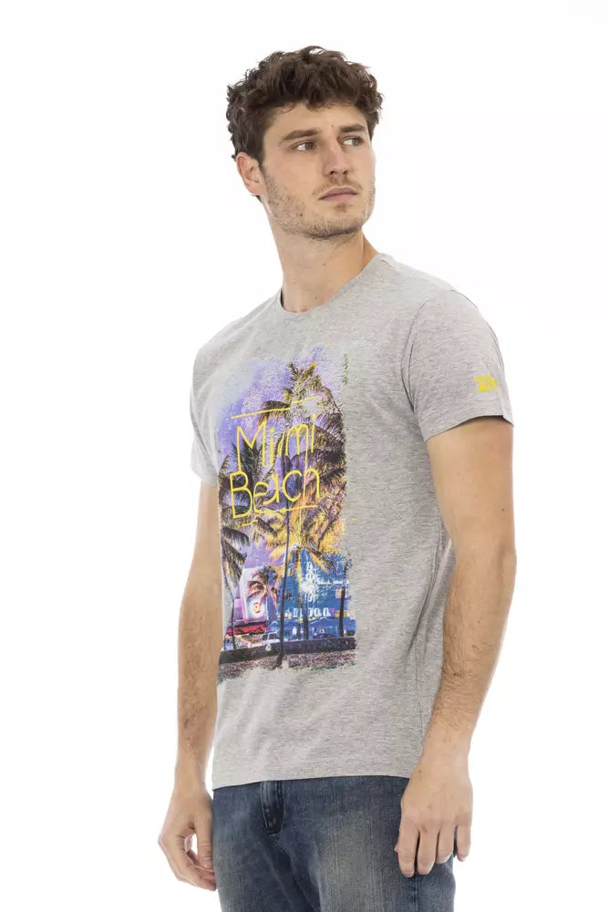 Trussardi Action Charcoal Cotton Men T-Shirt