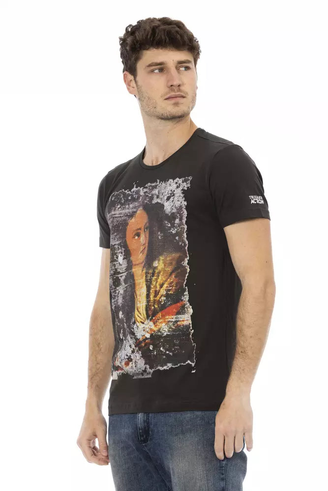 Trussardi Action Black Cotton Men T-Shirt