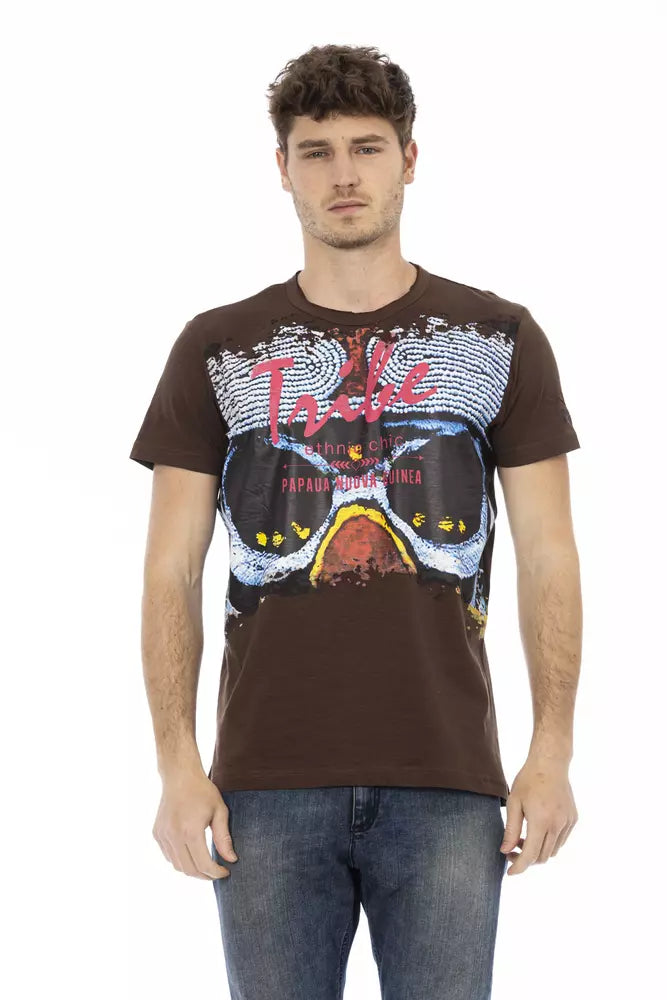 Trussardi Action Brown Cotton Mens T-Shirt