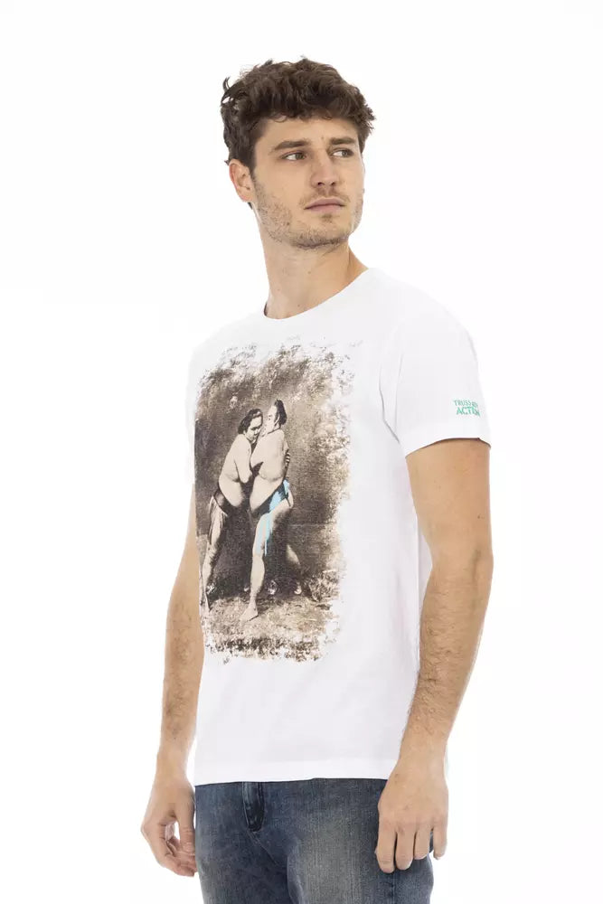 Trussardi Action White Cotton Men T-Shirt