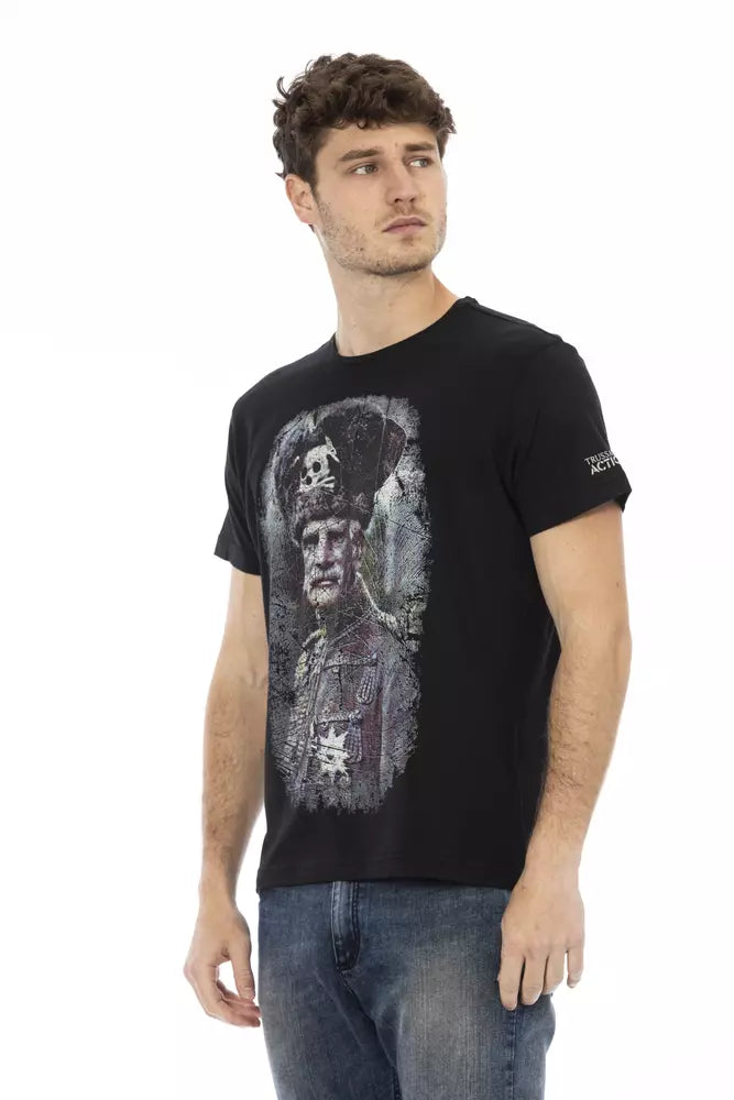 Trussardi Action Black Cotton Men T-Shirt