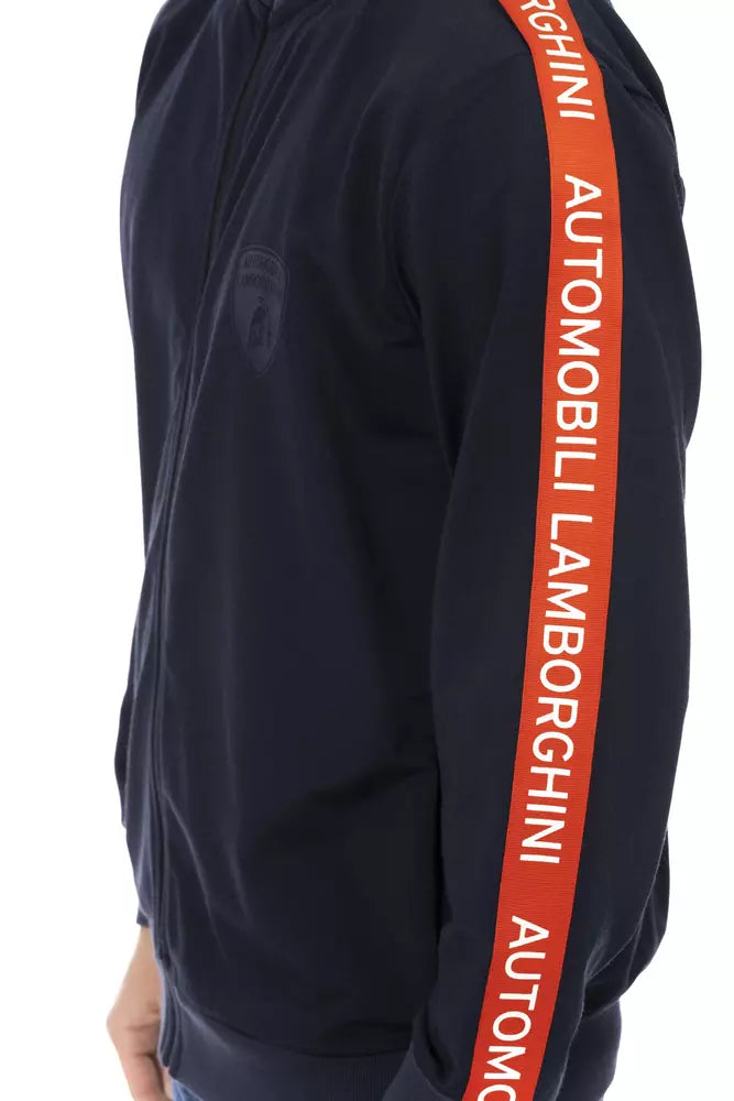 Automobili Lamborghini Sleek Zippered Sweatshirt with Iconic Sleeve Detail