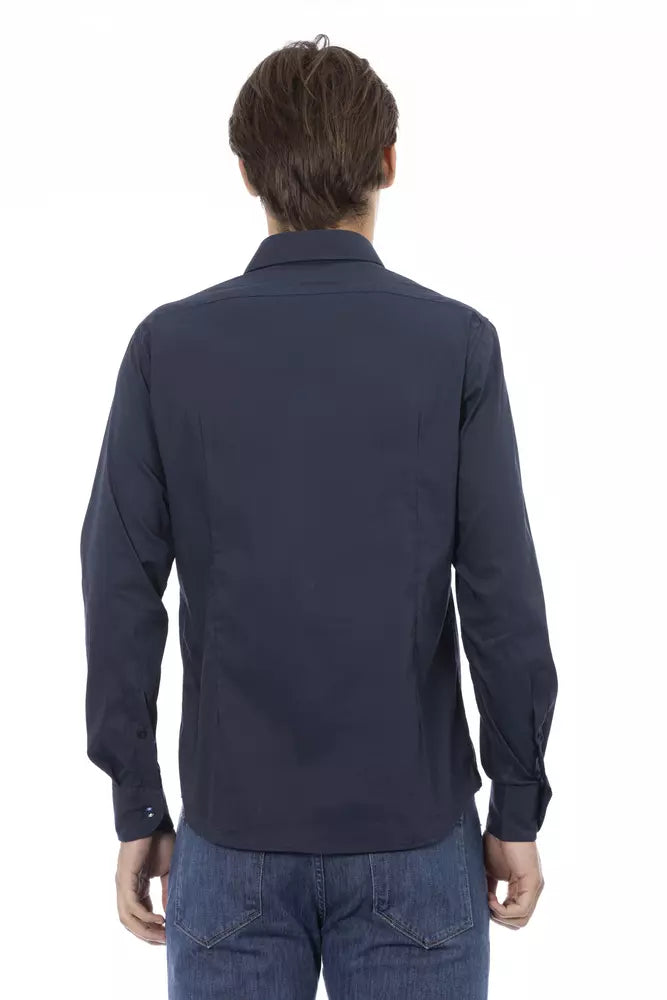 Baldinini Trend Blue Cotton Men Shirt