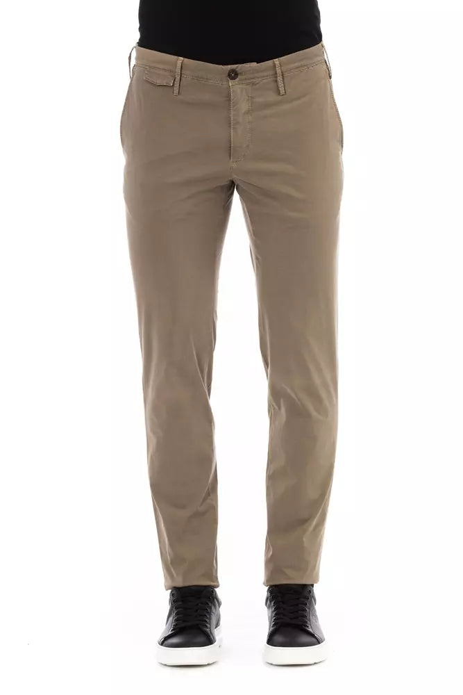 PT Torino Beige Cotton Men Trouser