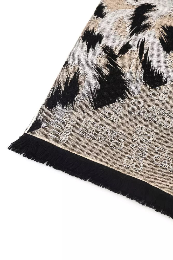 Cavalli Class Beige Wool Unisex Scarf