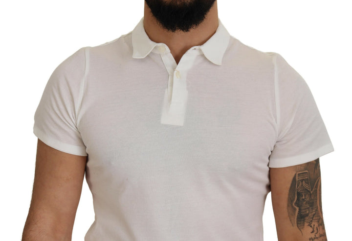 FRADI Elegant White Cotton Polo T-Shirt