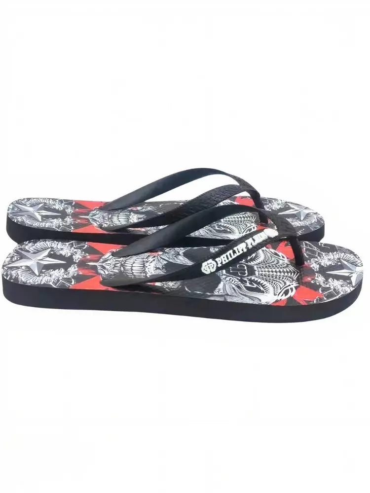 Philipp Plein Multicolor Graphic Flip Flops for Women