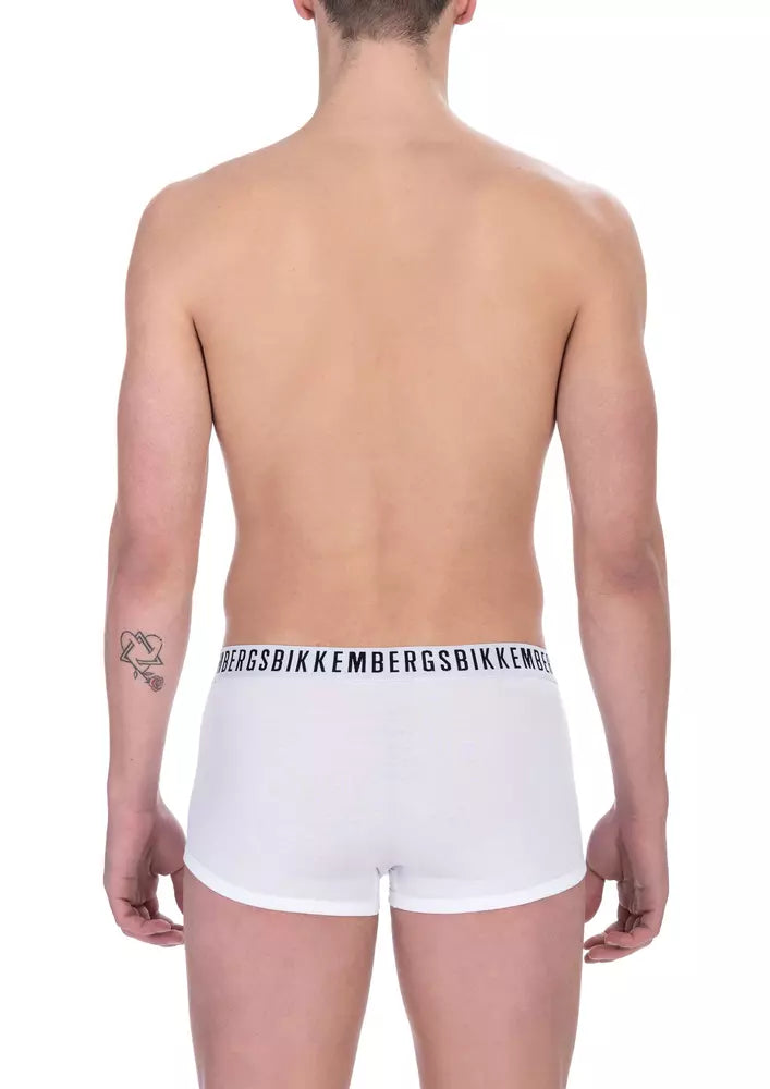 Bikkembergs White Cotton Men's Trunk Underwear