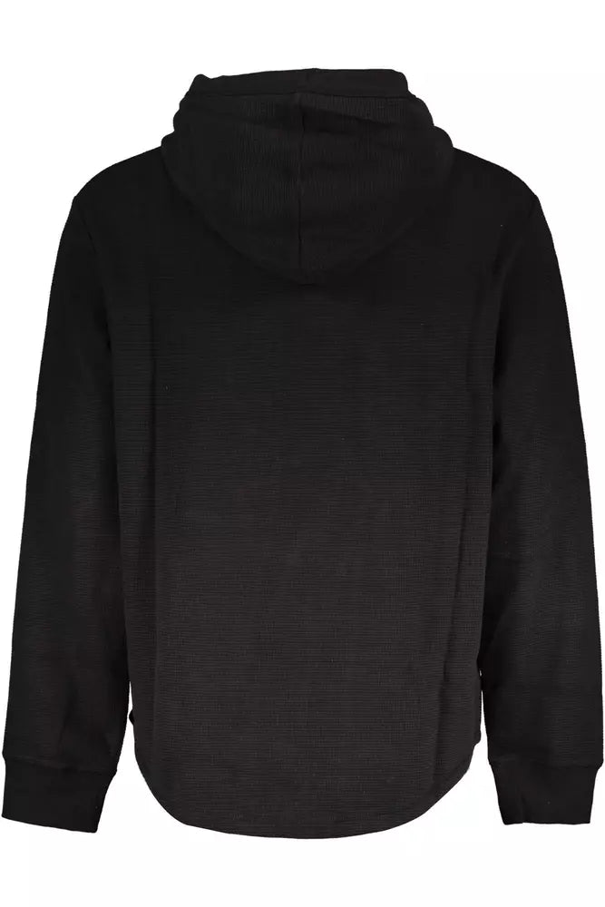 Calvin Klein Sleek Black Cotton-Blend Hooded Sweatshirt