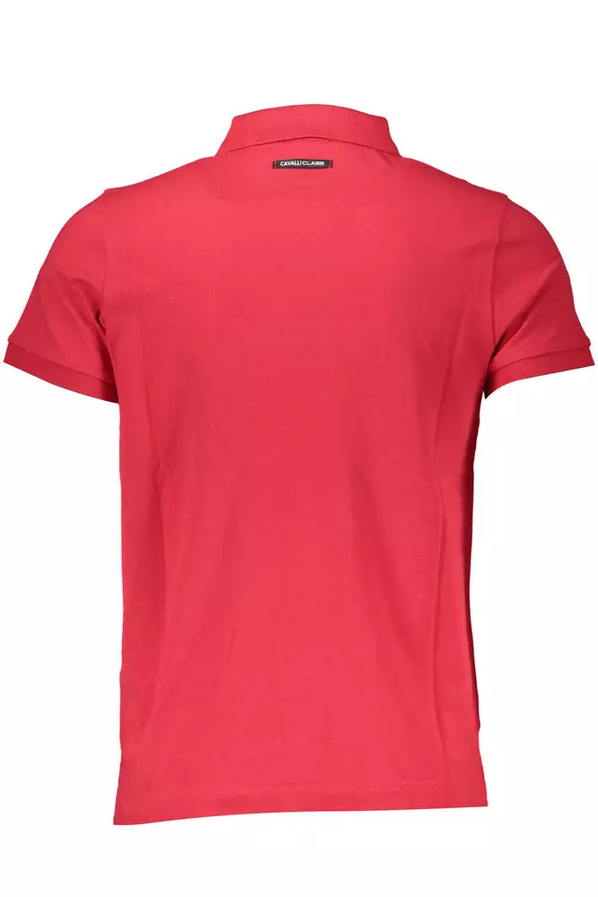 Cavalli Class Elegant Pink Cotton Polo for the Discerning Gentleman