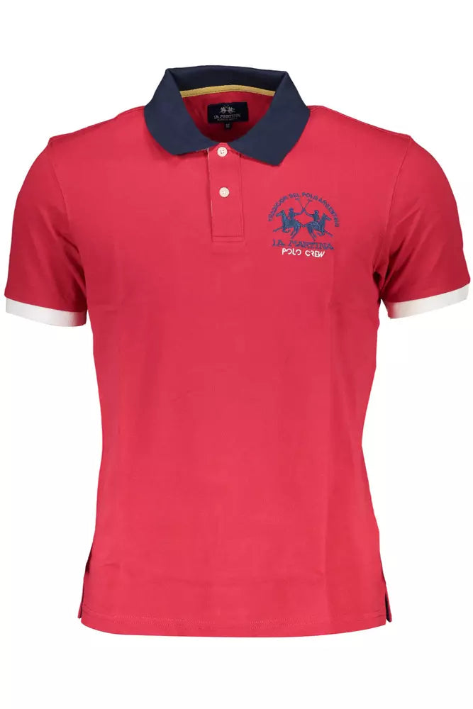 La Martina Elegant Pink Cotton Polo Shirt