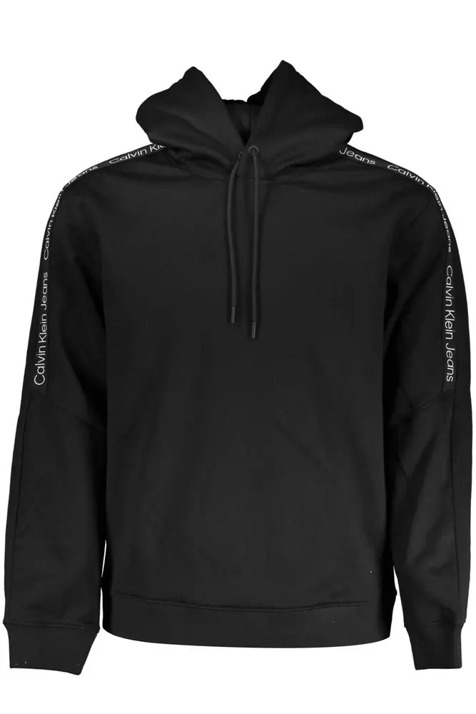 Calvin Klein Sleek Black Hooded Fleece Sweatshirt