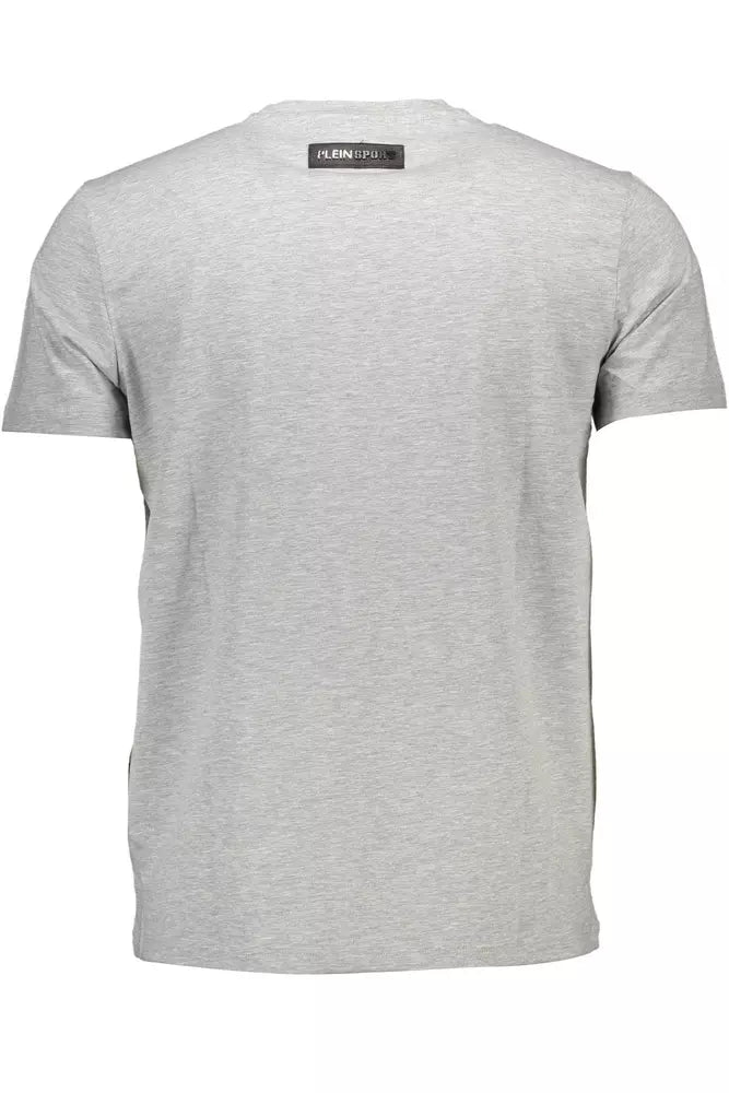 Plein Sport Gray Cotton Men T-Shirt