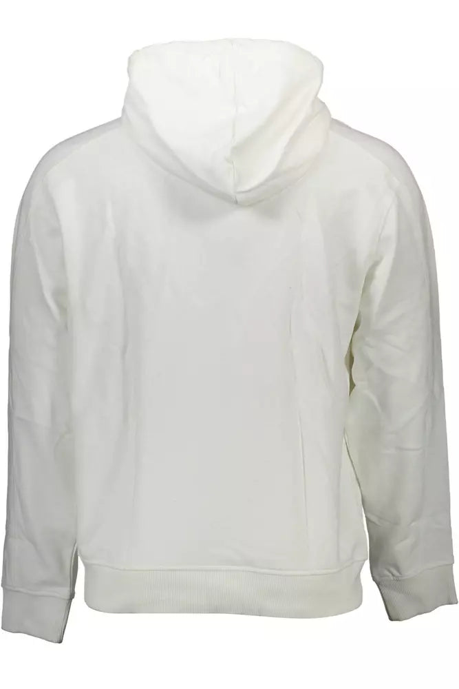 Calvin Klein Elegant White Hooded Sweatshirt with Logo Print