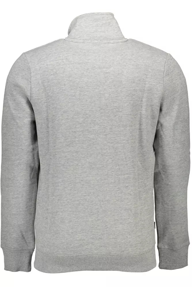 Superdry Sleek Long-Sleeved Zip Sweatshirt in Gray