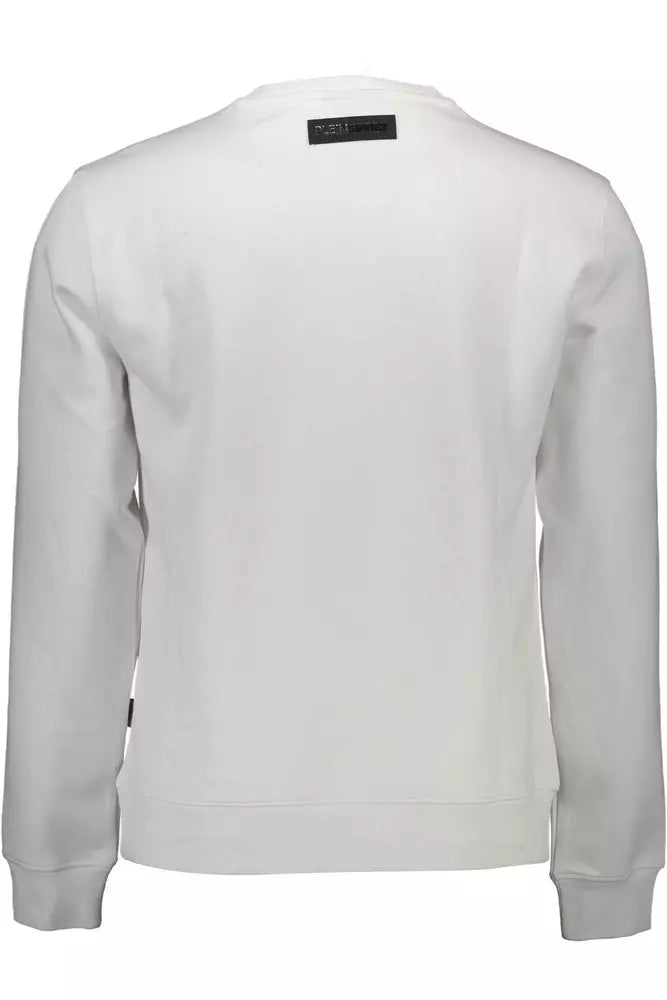 Plein Sport White Cotton Men Sweater