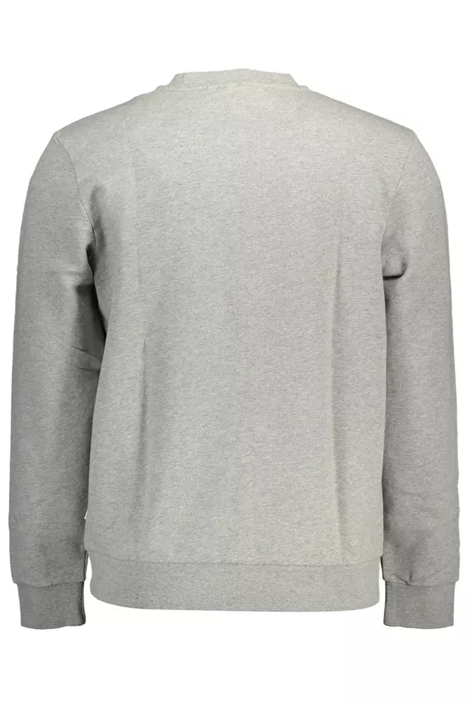 Napapijri Chic Grey Cotton Sweatshirt with Iconic Print