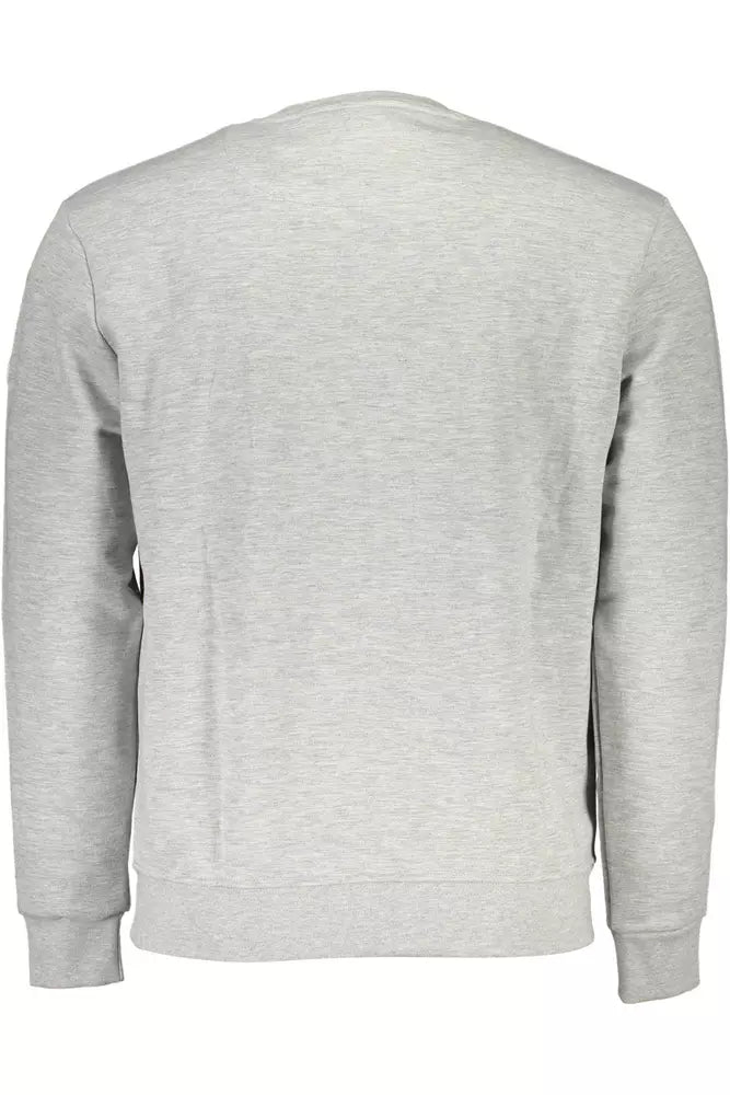 North Sails Elegant Gray Round Neck Cotton Blend Sweatshirt