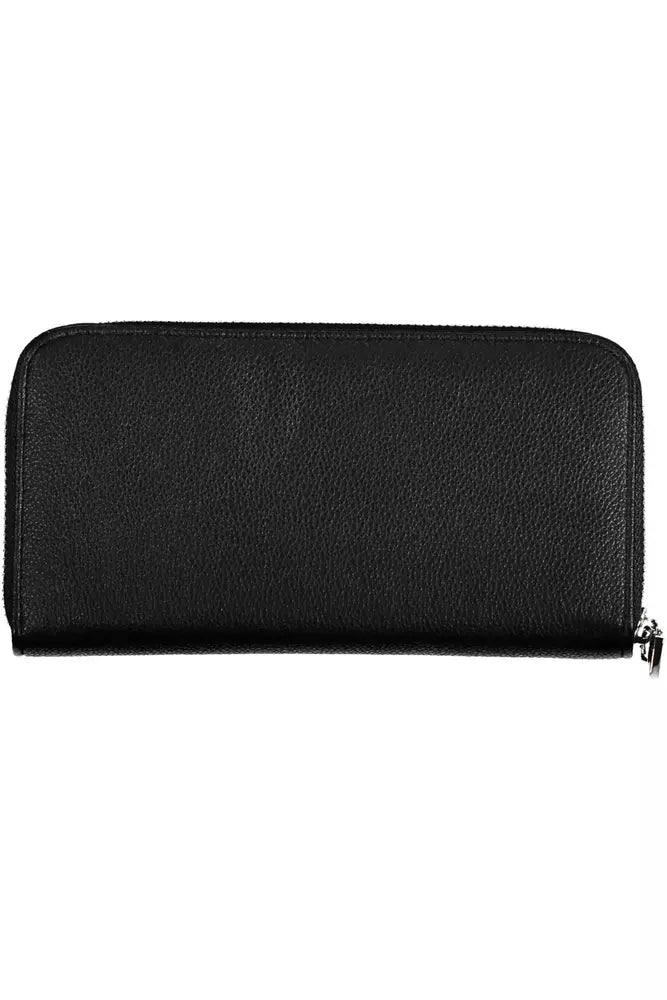 BYBLOS Sleek Black Polyethylene Zip Wallet