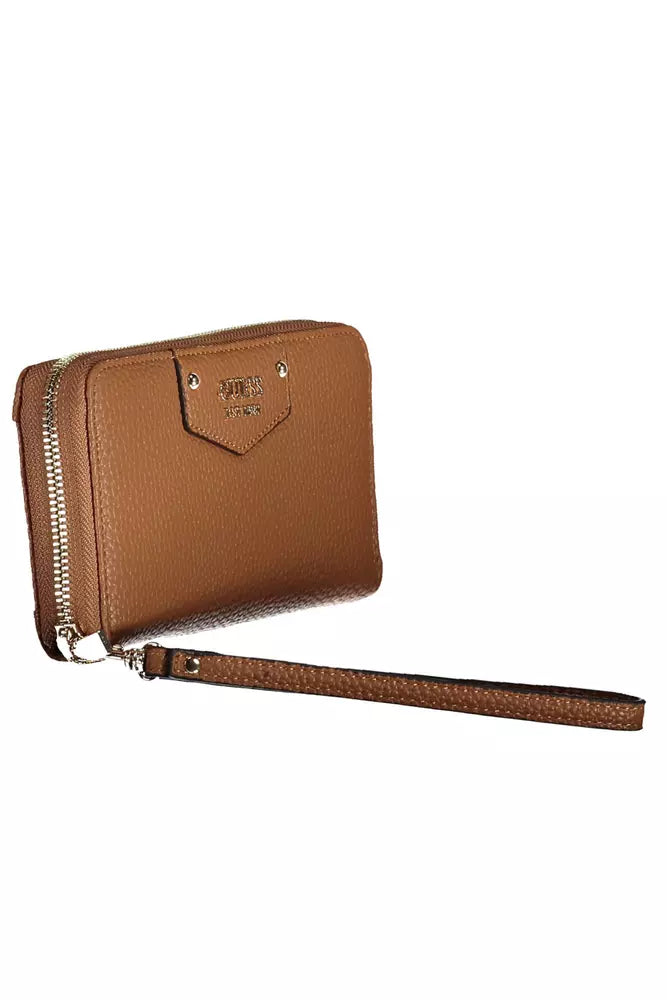 Guess Jeans Chic Contrast Detail Brown Wallet