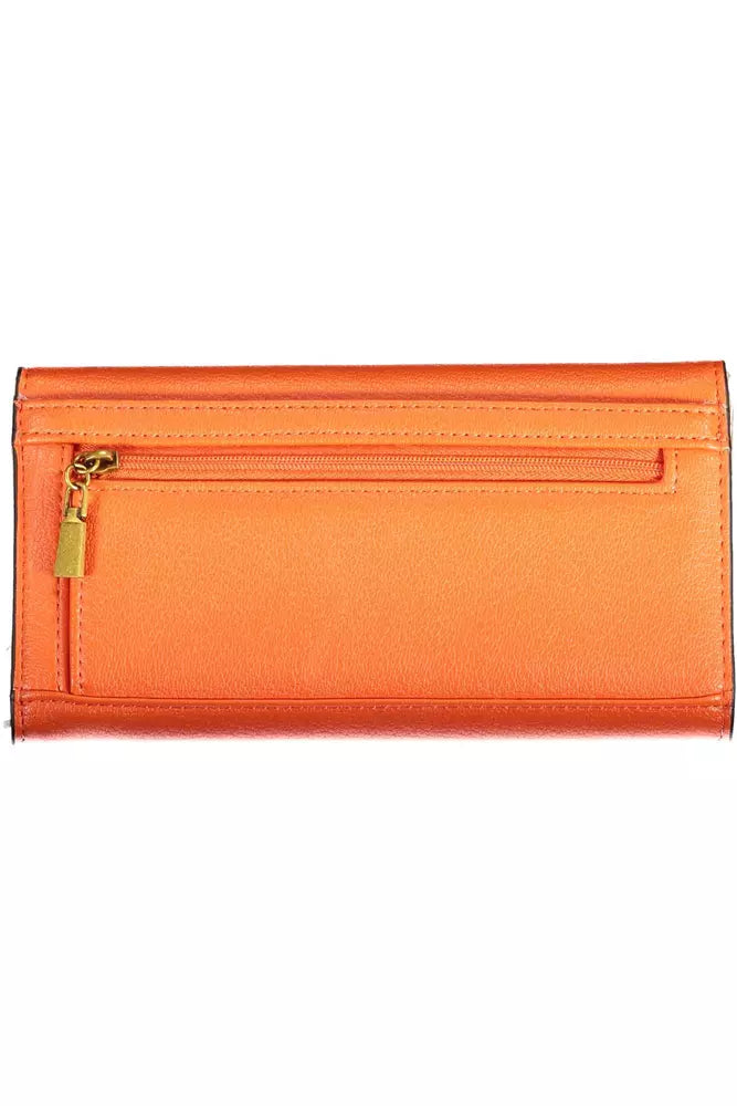 Guess Jeans Chic Orange Wallet with Contrasting Details