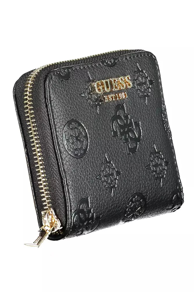 Guess Jeans Elegant Black Wallet with Contrasting Details