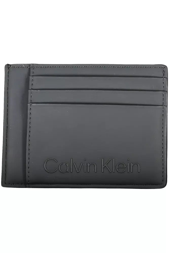 Calvin Klein Sleek Black Card Holder with Coin Pocket