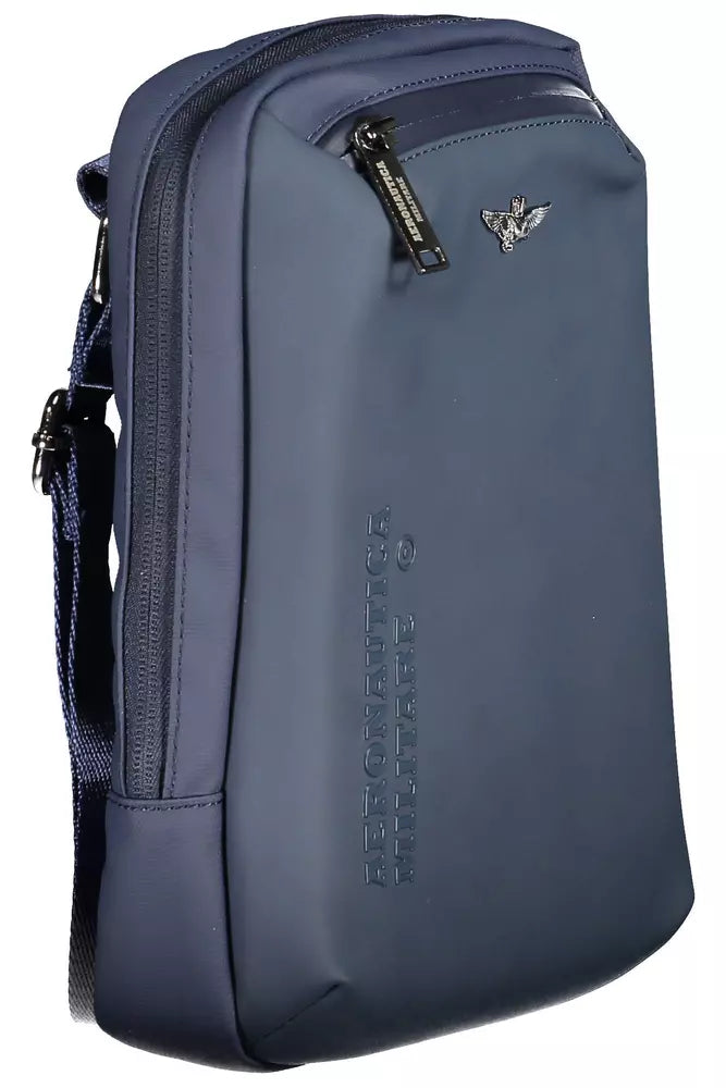 Aeronautica Militare Sleek Blue Shoulder Bag with Laptop Compartment