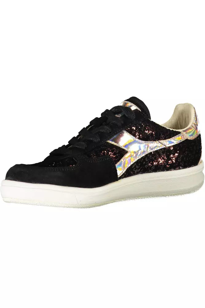 Diadora Chic Black Contrast Lace-up Sneakers