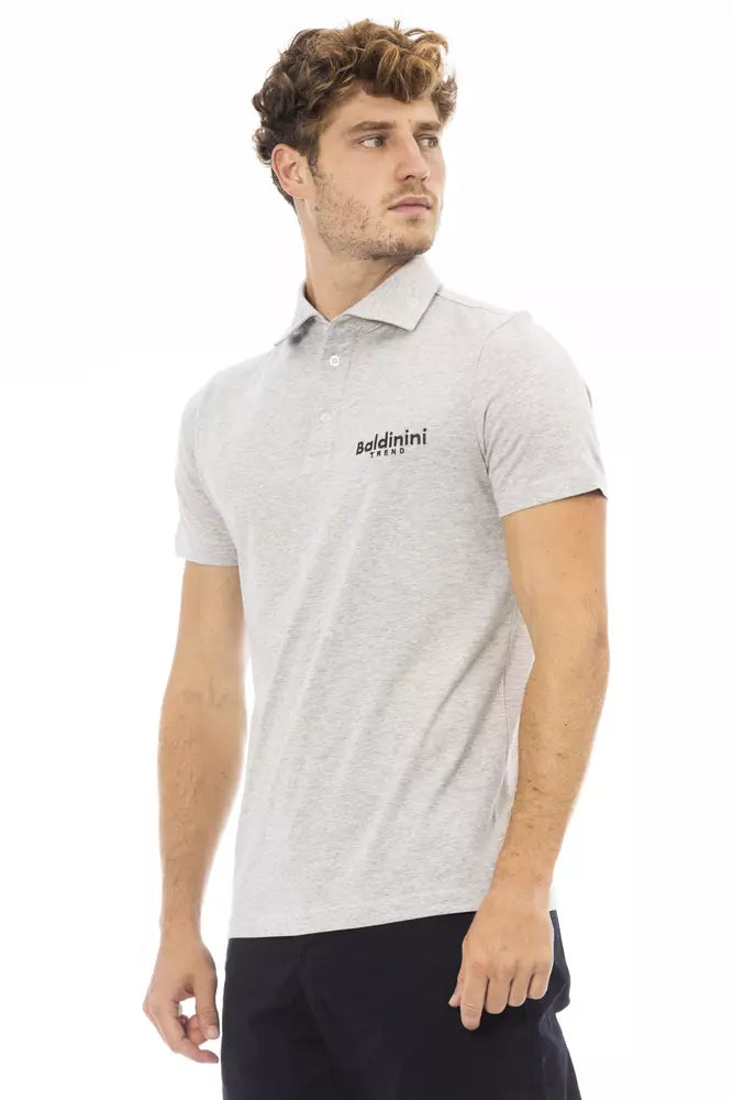 Baldinini Trend Gray Cotton Men Polo