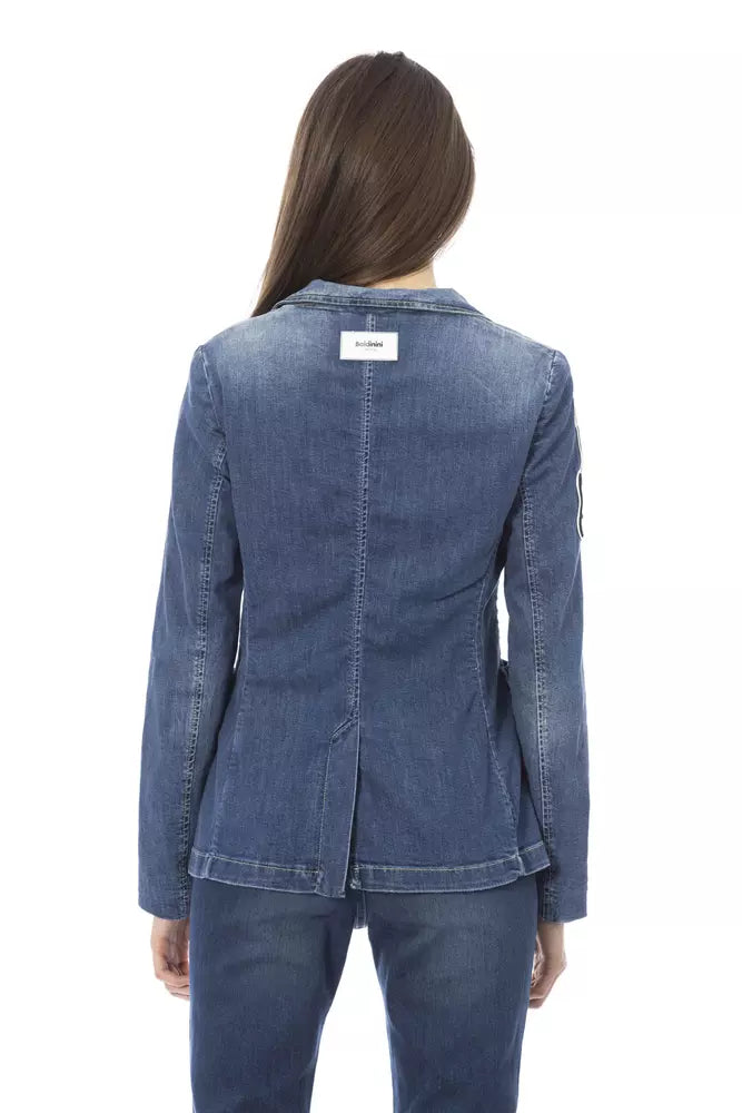 Baldinini Trend Blue Cotton Women Jacket