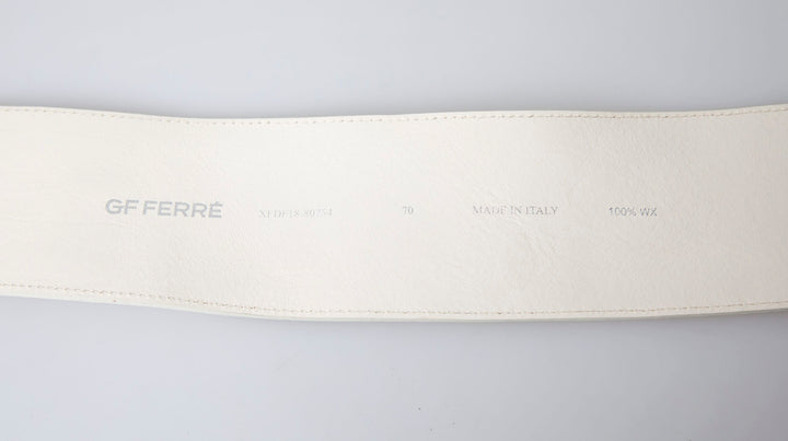 GF Ferre Chic Off White Snap Button Fashion Belt