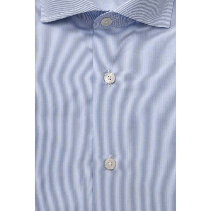 Bagutta Light Blue Cotton Men Shirt