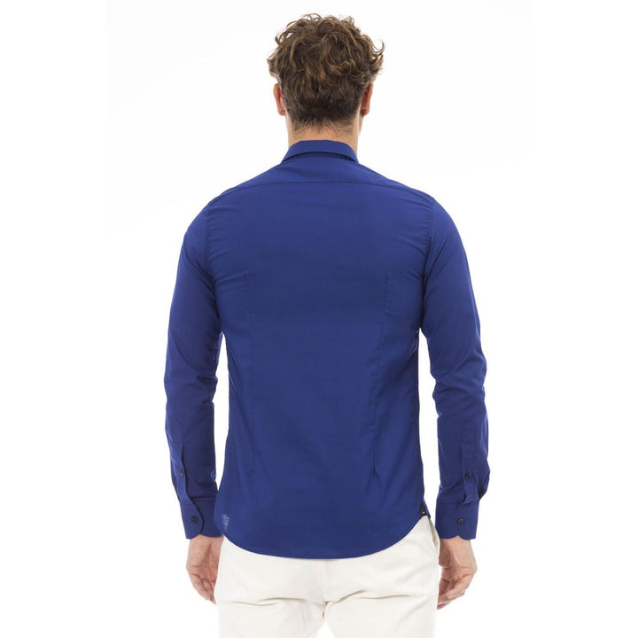 Baldinini Trend Blue Polyester Men Shirt