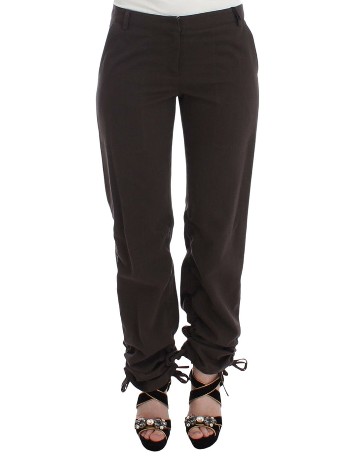 Ermanno Scervino Chic Brown Cotton Dress Pants