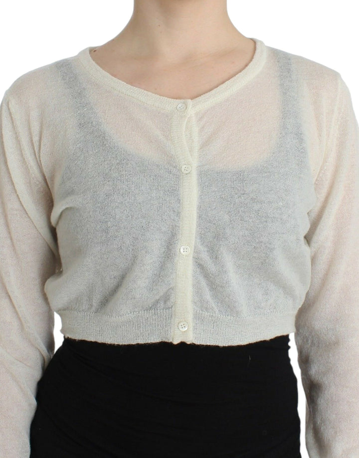 Ermanno Scervino Chic Cropped Alpaca Blend Sweater