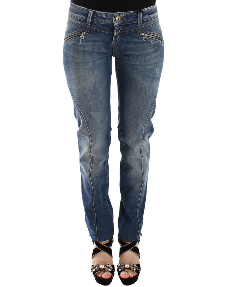 Ermanno Scervino Chic Slim-Fit Blue Denim Jeans