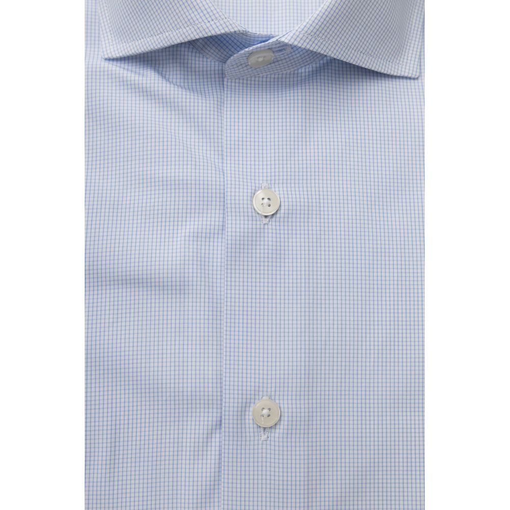 Bagutta Light Blue Cotton Men Shirt