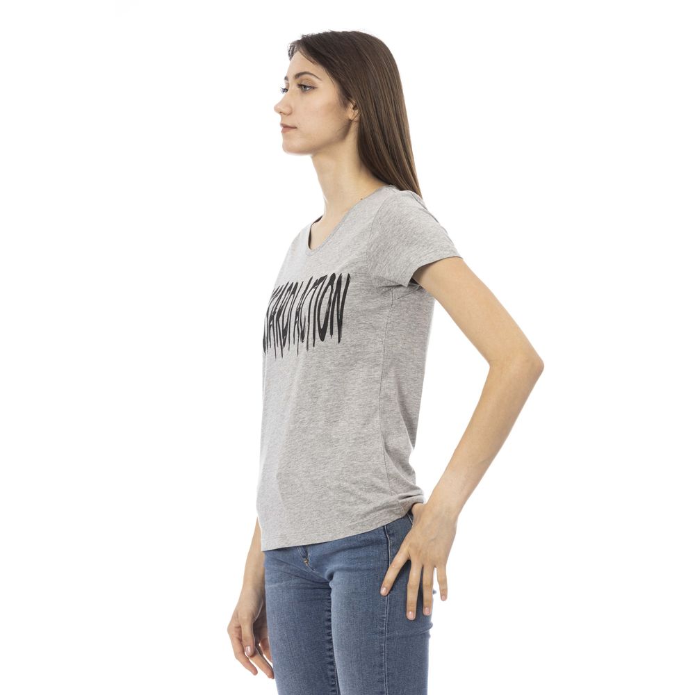 Trussardi Action Gray Cotton Women Tee