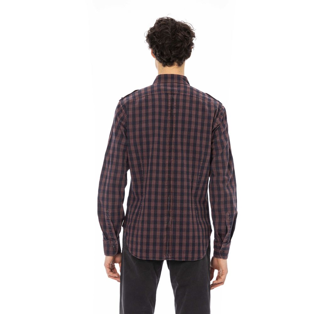 Jacob Cohen Burgundy Cotton Men Shirt